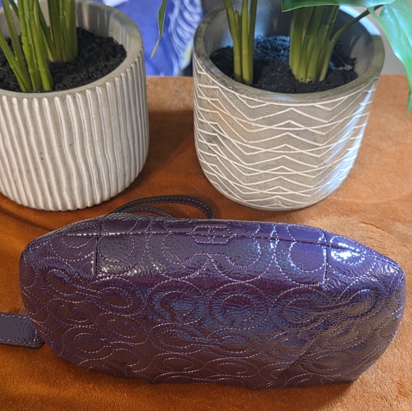 COACH  Purple Embossed Clutch - Picture 8 of 15